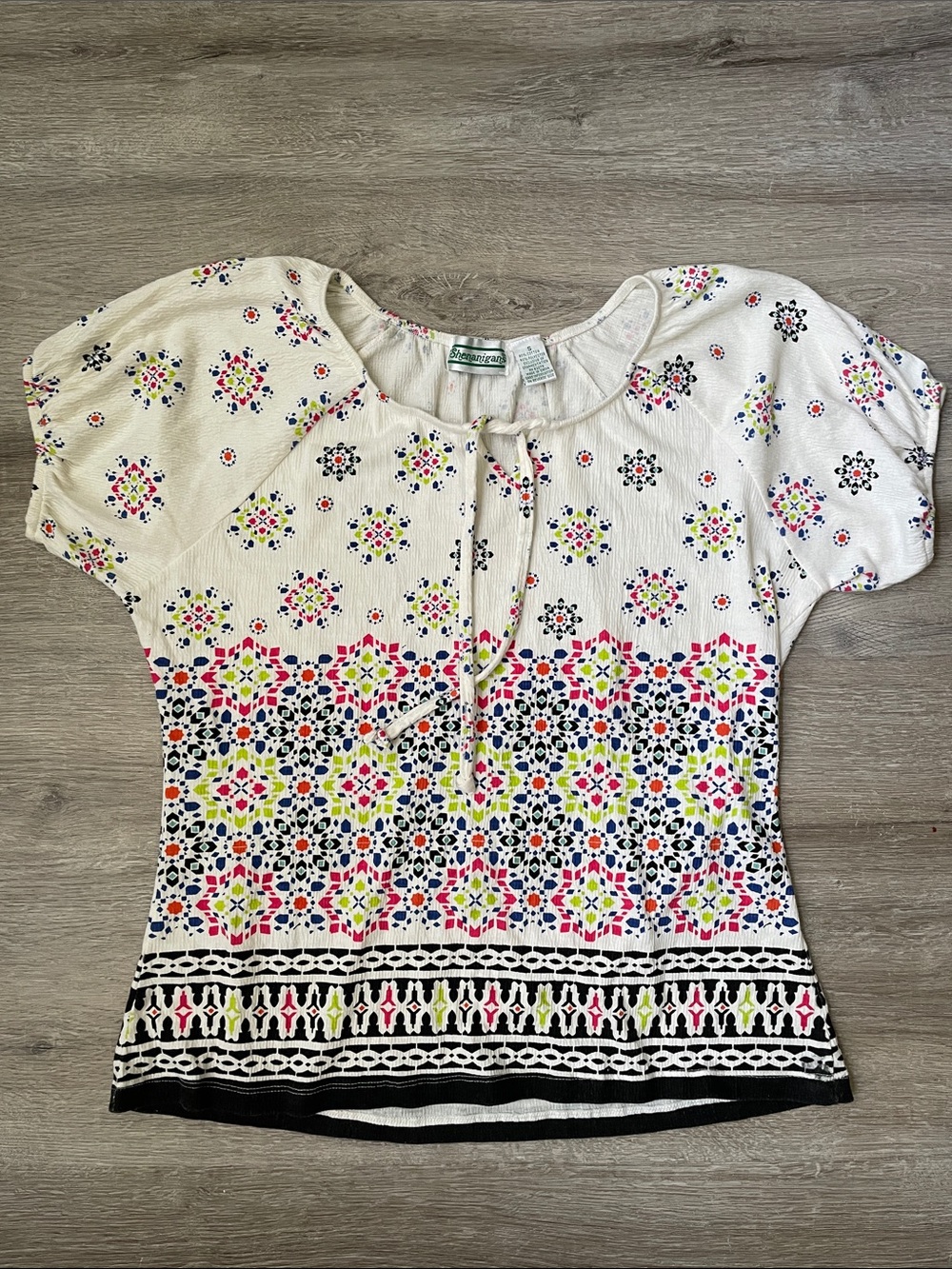 Shenanigans | Kaleidoscope peasant top size small